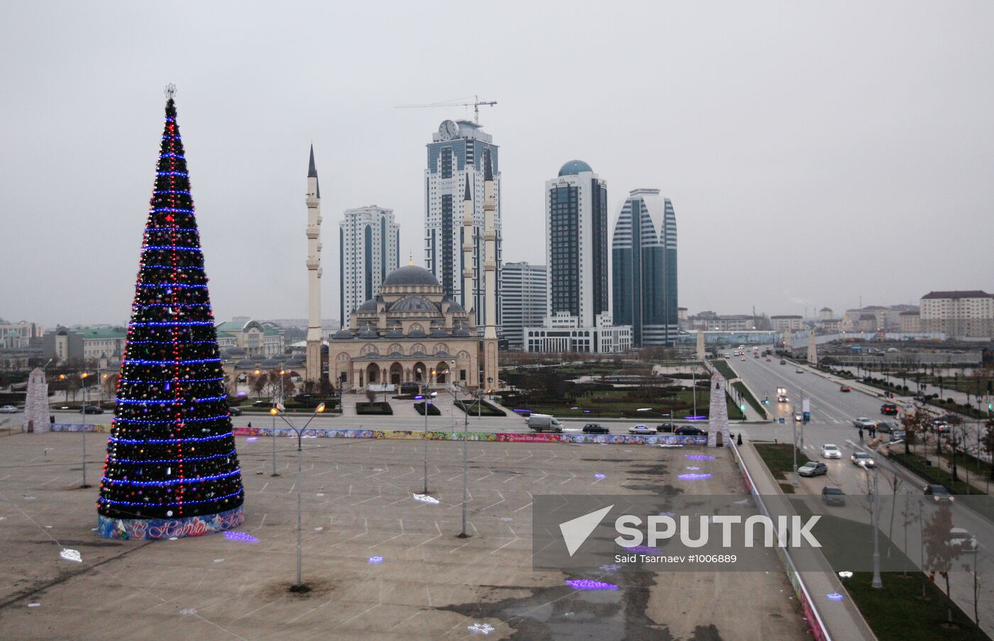 New Year's holiday tree in Grozny