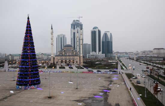 New Year's holiday tree in Grozny