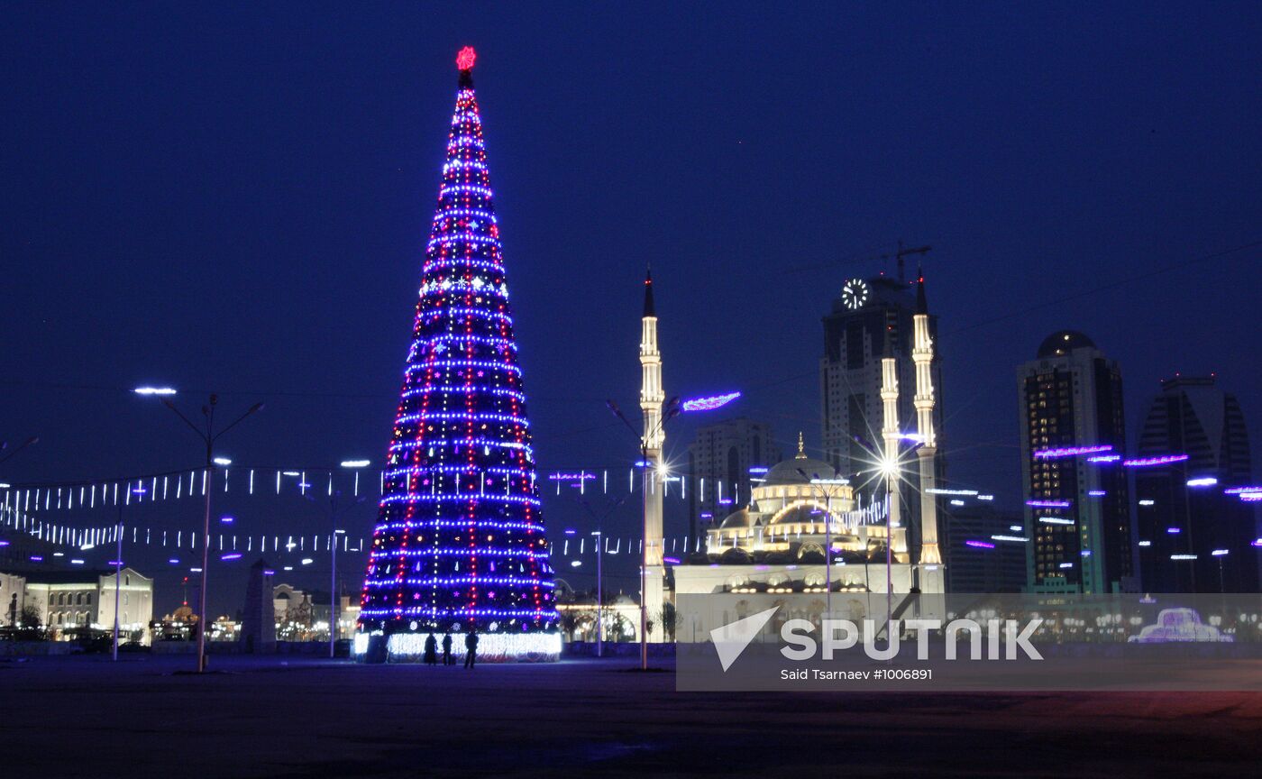 New Year's holiday tree in Grozny