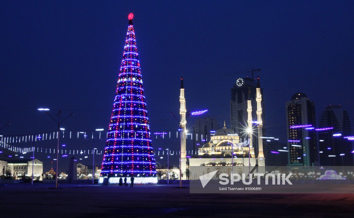 New Year's holiday tree in Grozny