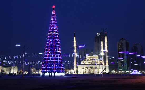 New Year's holiday tree in Grozny