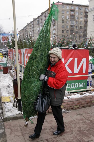 Fir-tree markets in Moscow