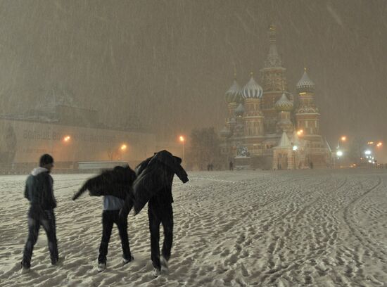 Snowfall in Moscow
