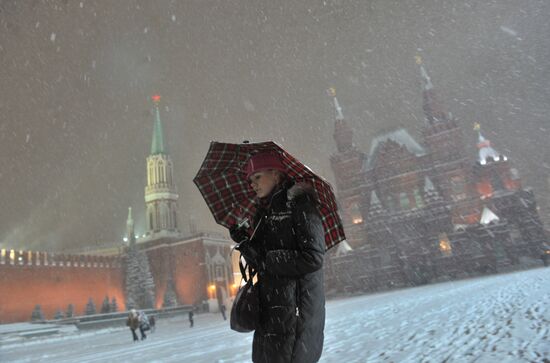 Snowfall in Moscow
