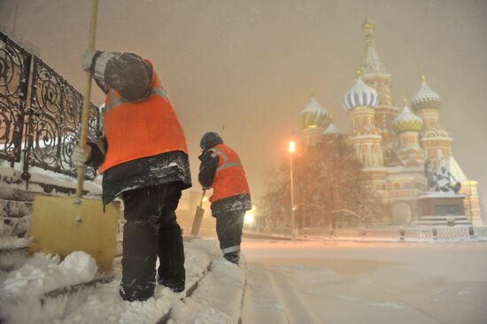 Snowfall in Moscow