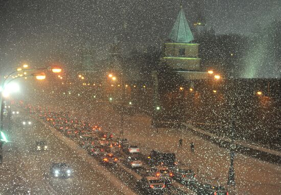 Snowfall in Moscow