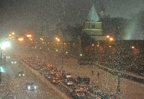 Snowfall in Moscow