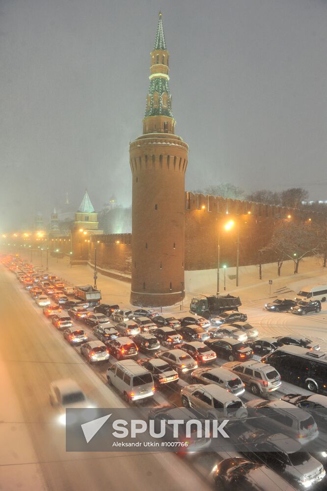 Snowfall in Moscow