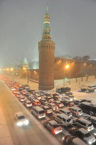 Snowfall in Moscow