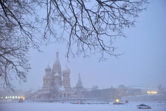 Snowfall in Moscow