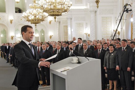 Dmitry Medvedev's address to Federal Assembly