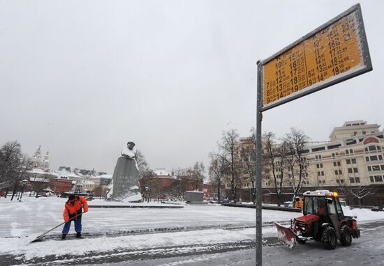 Snowfall in Moscow