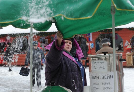 Snowfall in Moscow
