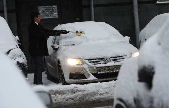 Snowfall in Moscow