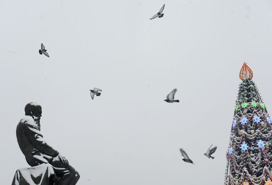 Snowfall in Moscow