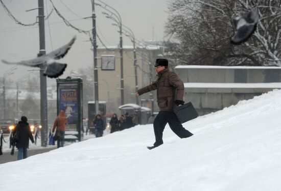 Snowfall in Moscow