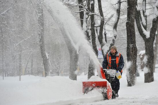 Snowfall in Moscow