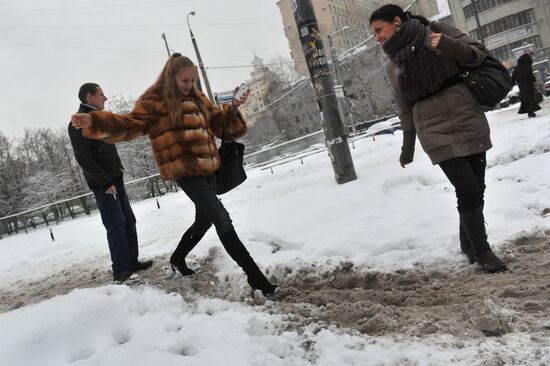 Snowfall in Moscow