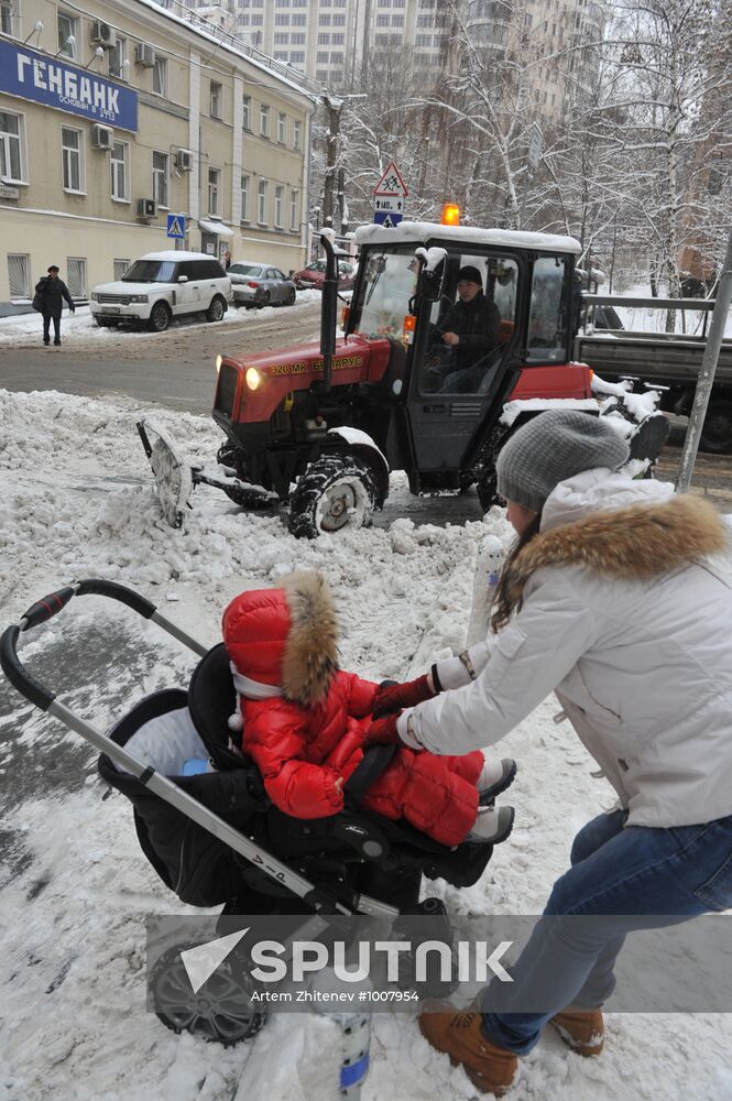 Snowfall in Moscow