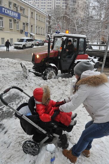 Snowfall in Moscow