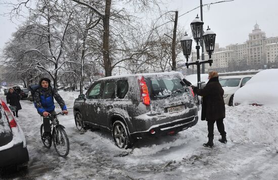 Snowfall in Moscow