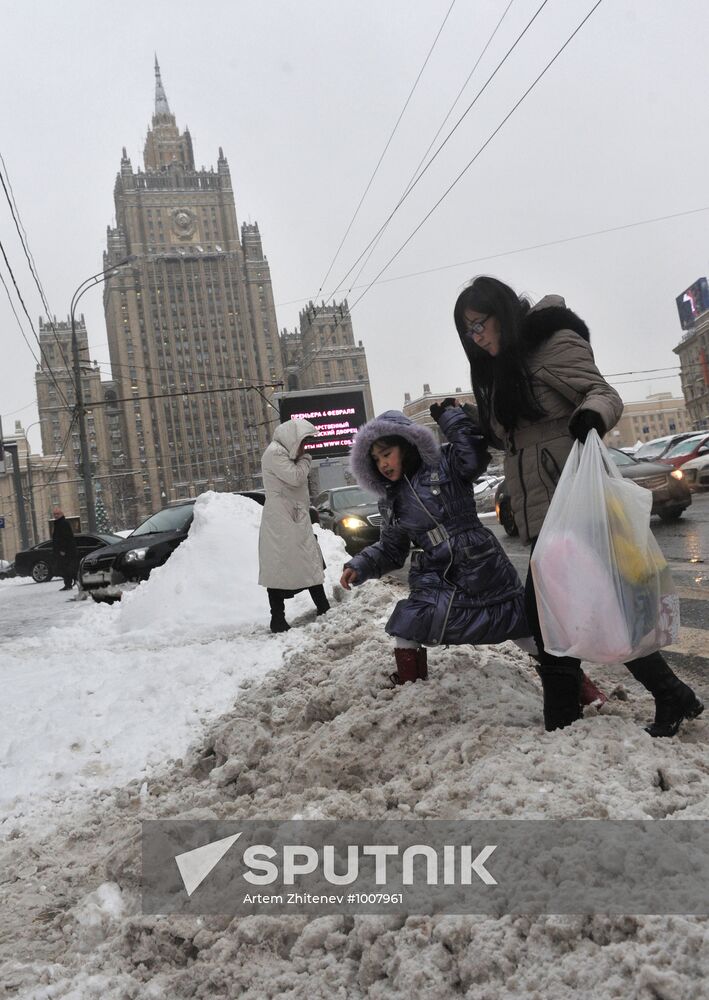 Snowfall in Moscow