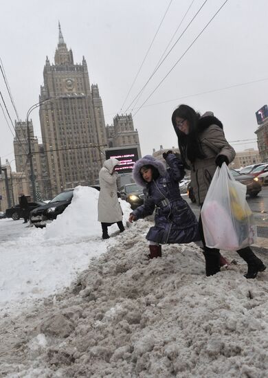 Snowfall in Moscow