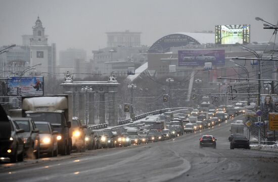 Snowfall in Moscow