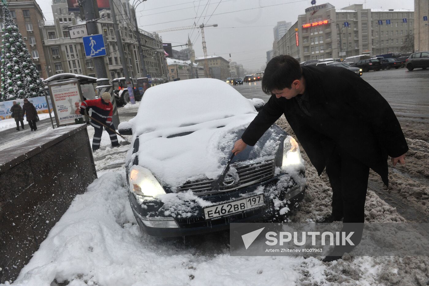 Snowfall in Moscow