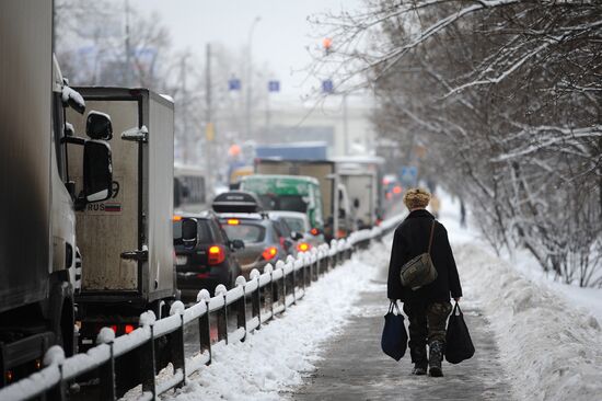 Snowfall in Moscow