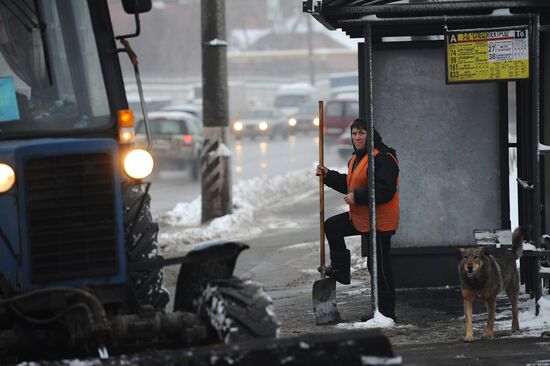 Snowfall in Moscow