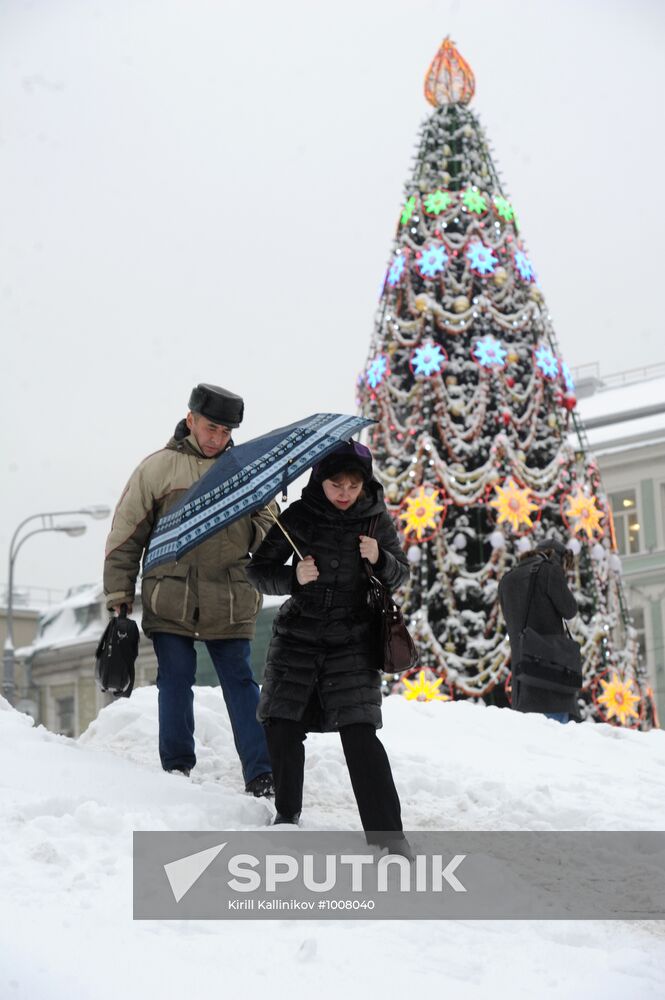 Snowfall in Moscow