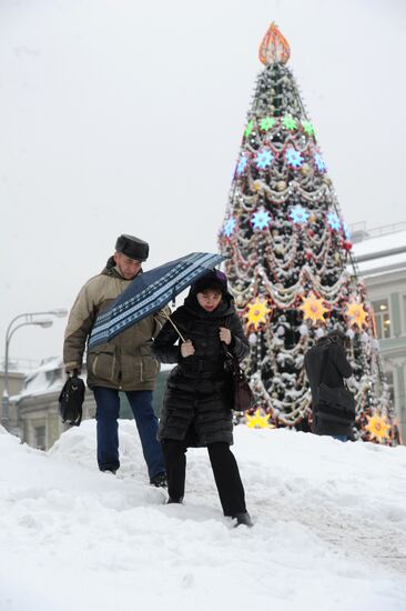 Snowfall in Moscow