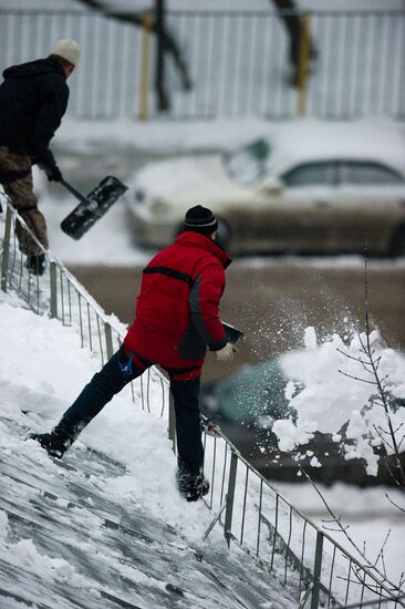 Snowfall in Moscow