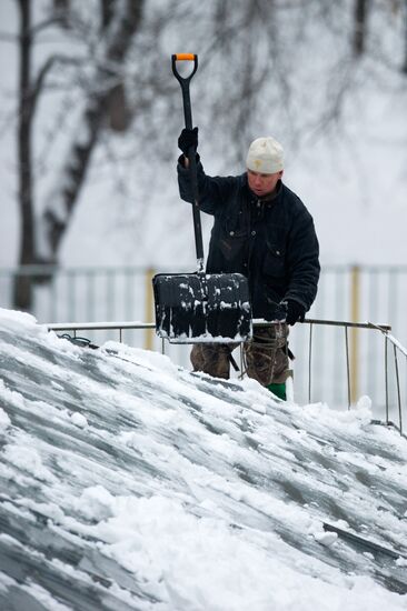 Snowfall in Moscow