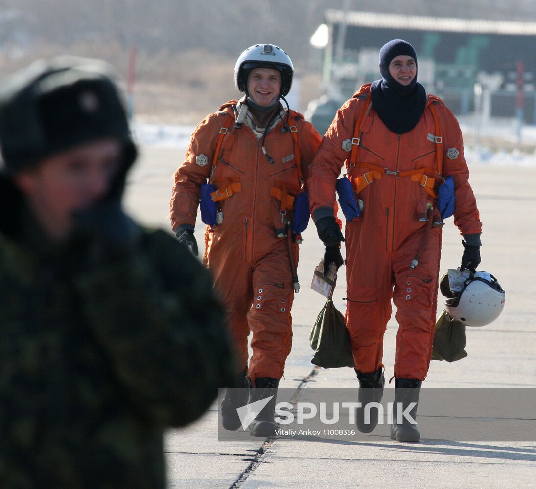 Military airfield in Primorye territory
