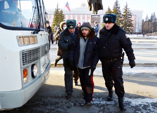 "For Fair Election" rally in Barnaul