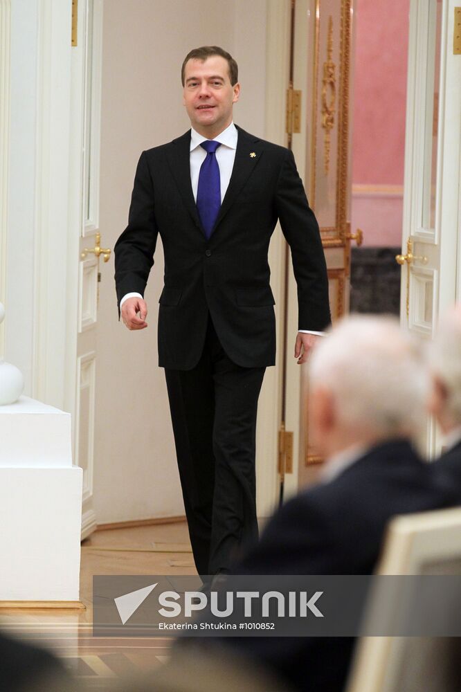 Dmitry Medvedev hands out state awards in Kremlin