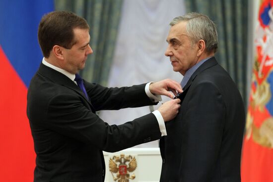 Dmitry Medvedev hands out state awards in Kremlin