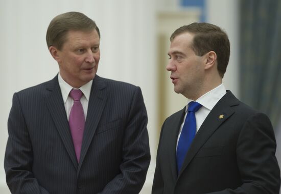 Dmitry Medvedev hands out state awards in Kremlin