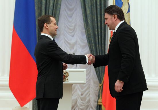 Dmitry Medvedev hands out state awards in Kremlin