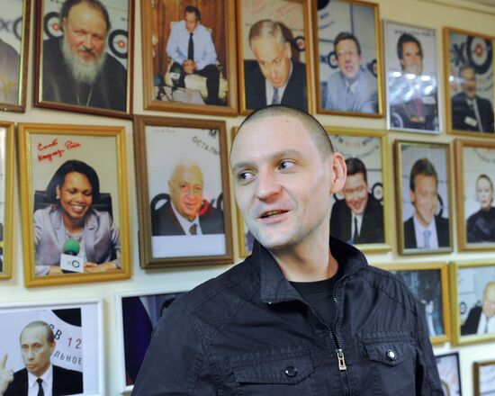 Sergei Udaltsov talks on Ekho Moskvy radio station
