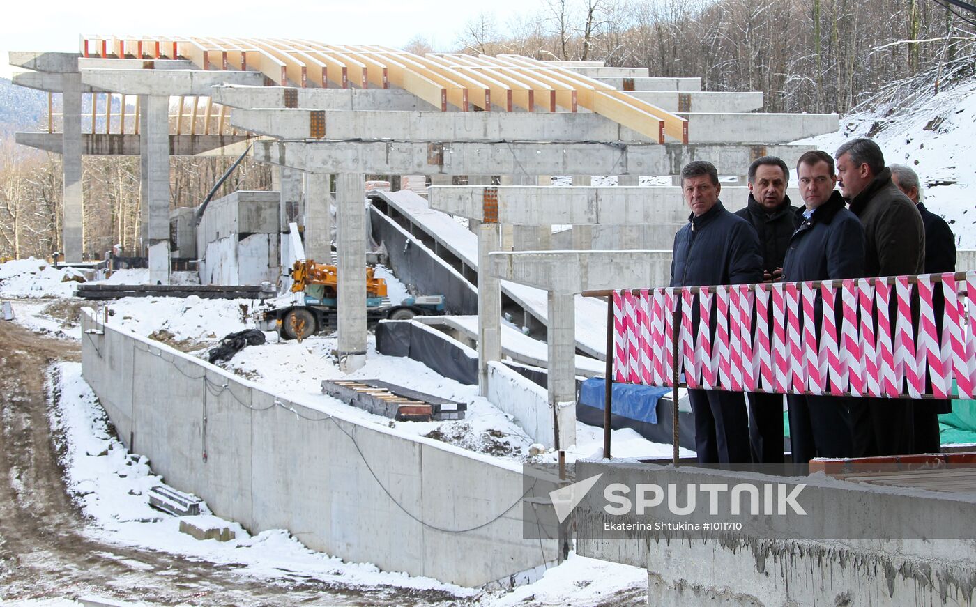 Dmitry Medvedev inspects facilities for 2014 Sochi Olympics
