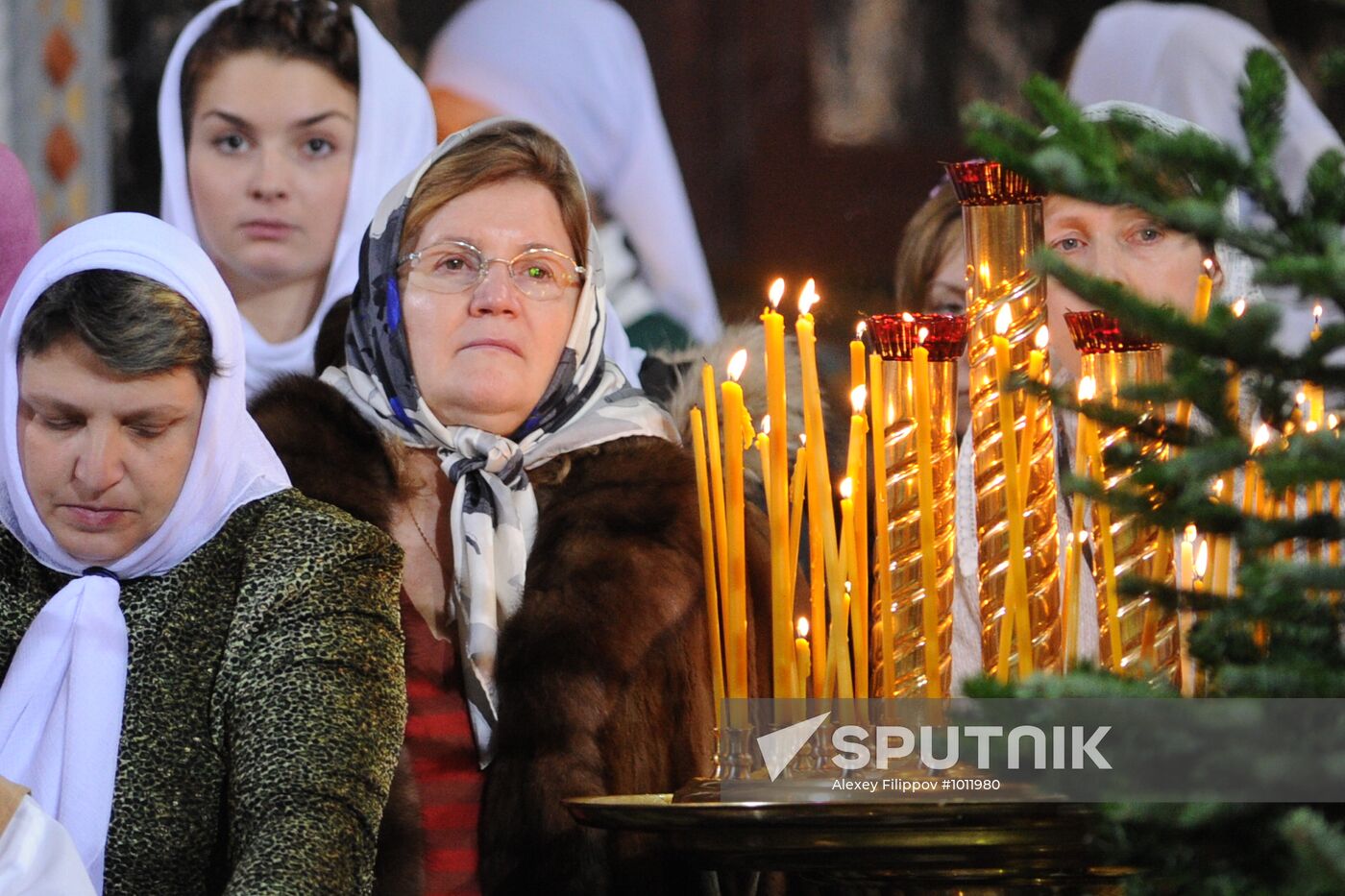 Christmas service at the Cathedral of Christ the Saviour