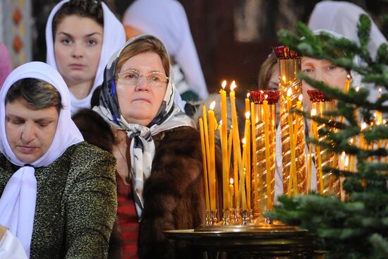 Christmas service at the Cathedral of Christ the Saviour