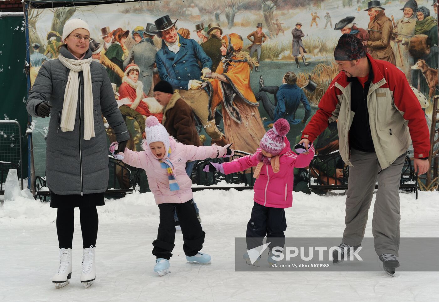 Ice skating rink at Moscow's Hermitage Garden