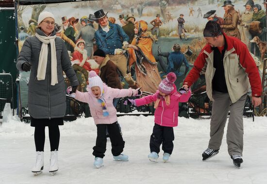 Ice skating rink at Moscow's Hermitage Garden