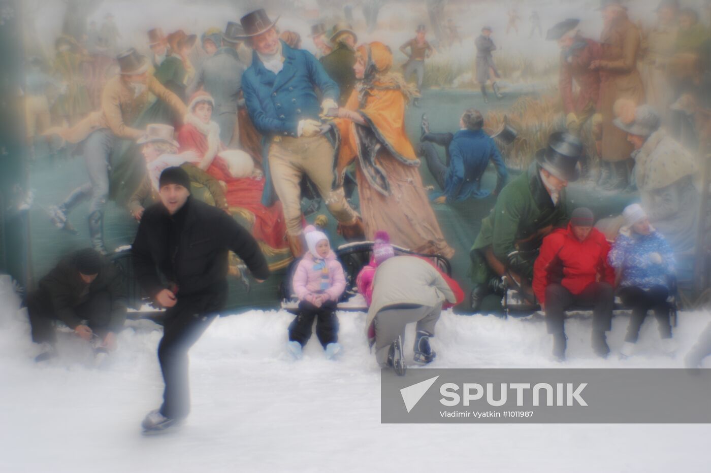 Ice skating rink at Moscow's Hermitage Garden