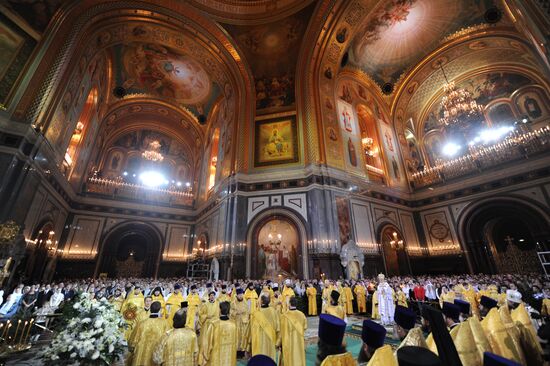 Christmas service at the Cathedral of Christ the Saviour