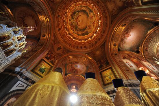 Christmas service at the Cathedral of Christ the Saviour